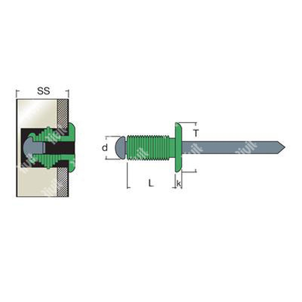 GORIV-Blind rivet grooved Alu/Steel DH 5,0x18,0