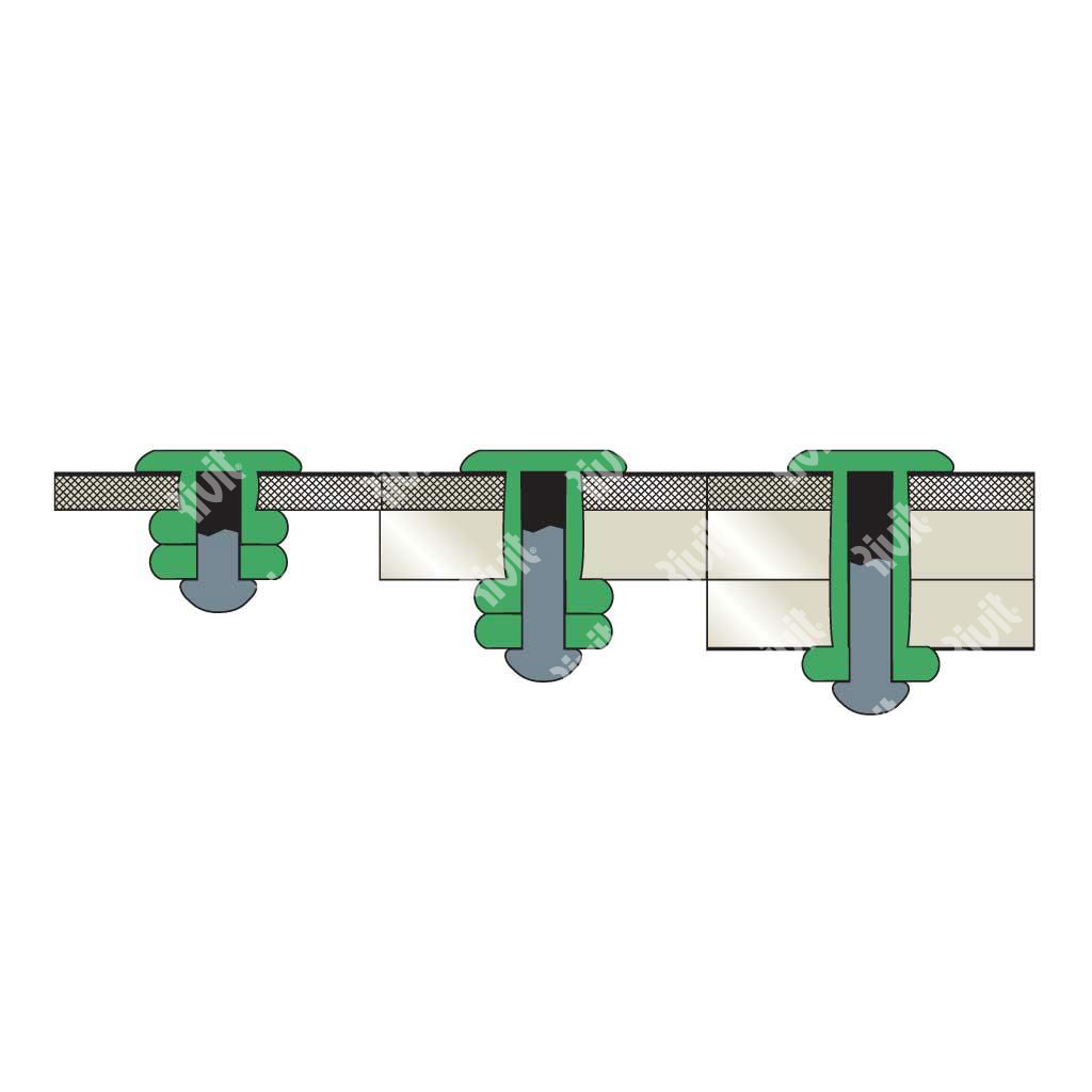 MULTIGRIPRIV-Blind rivet Alu WHITE/Steel gr 4,8- 11,1 DH 4,8x15,1