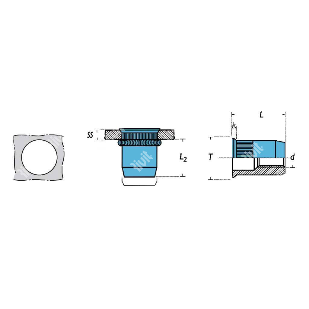 IRC-Z-A2-Rivsert Inox A2 f.7,0 ss2,5-4,5 Zigr. M5/045