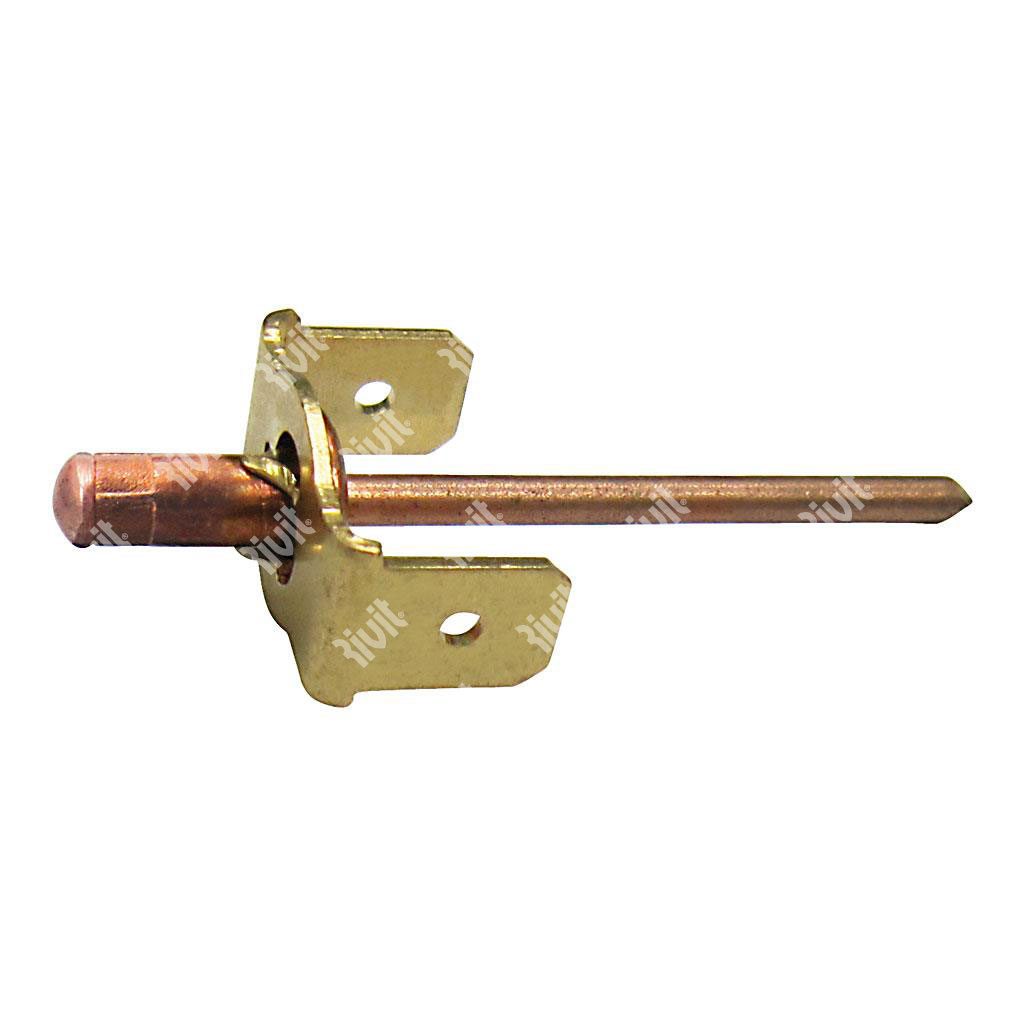 MASRIV2/90R-Blind rivet Copper/Copper steel gr 0,6 2 Brass fastons 90° 2-90R 3,8x8