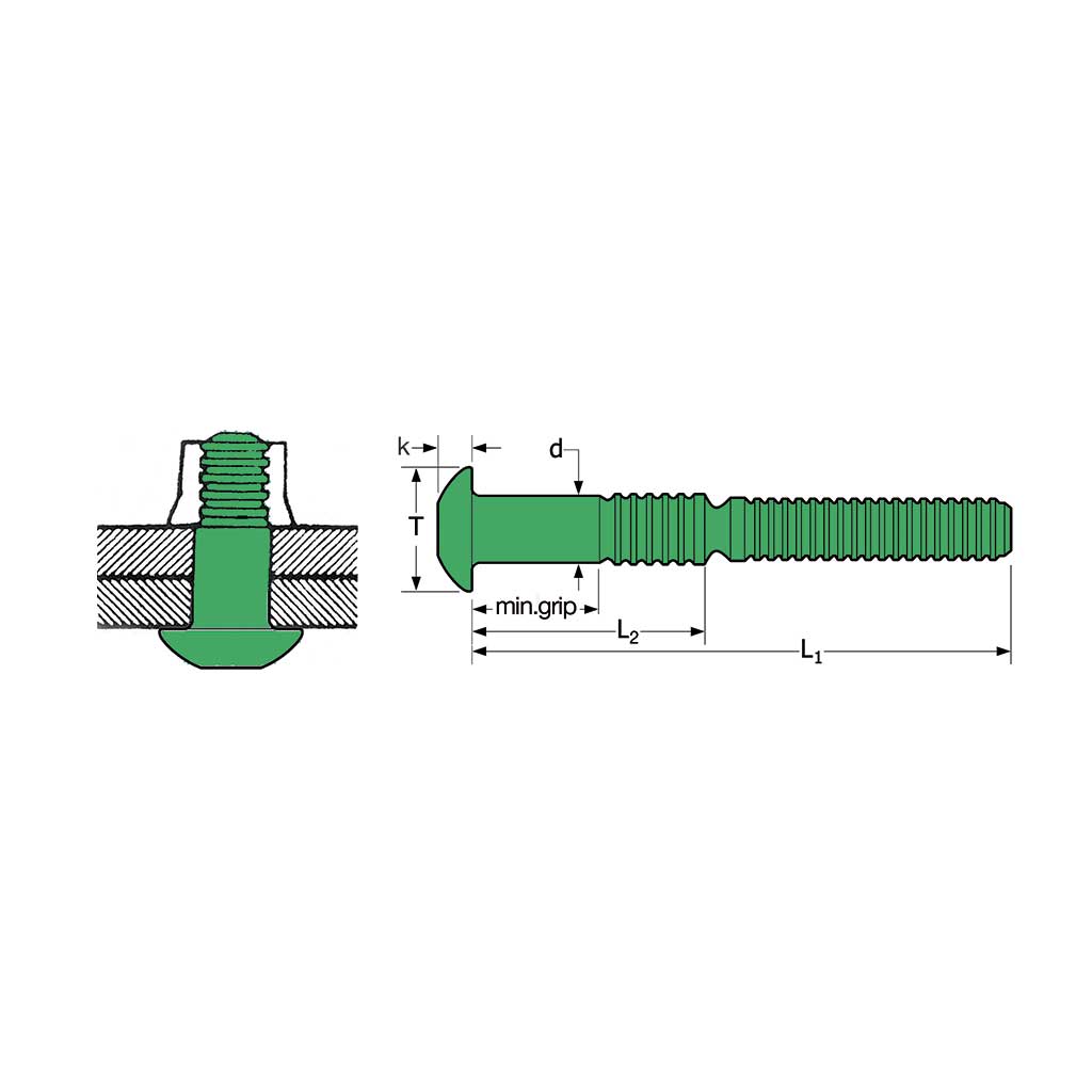 RIVLOCK-Tige à sertir INOX AL TT és 34,9-41,3 RLAT 10-24 d8