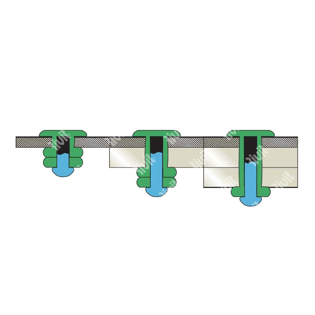 MULTIGRIPRIV-Rivetto Alluminio/Inox TT ss1,2-6,4 3,2x9,5