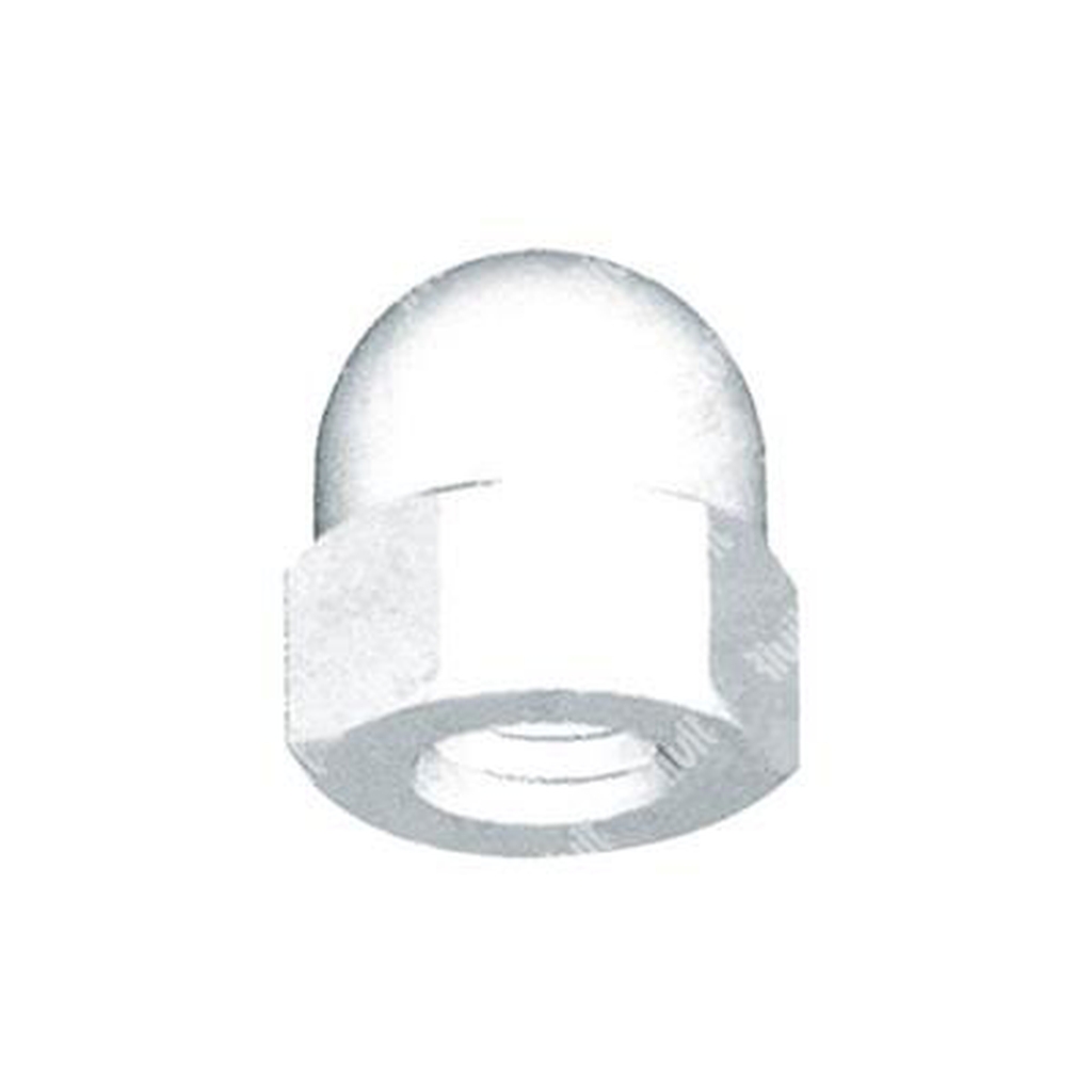 Nylon closed end nut  6,6 Natural H.10 DIN1587 M5