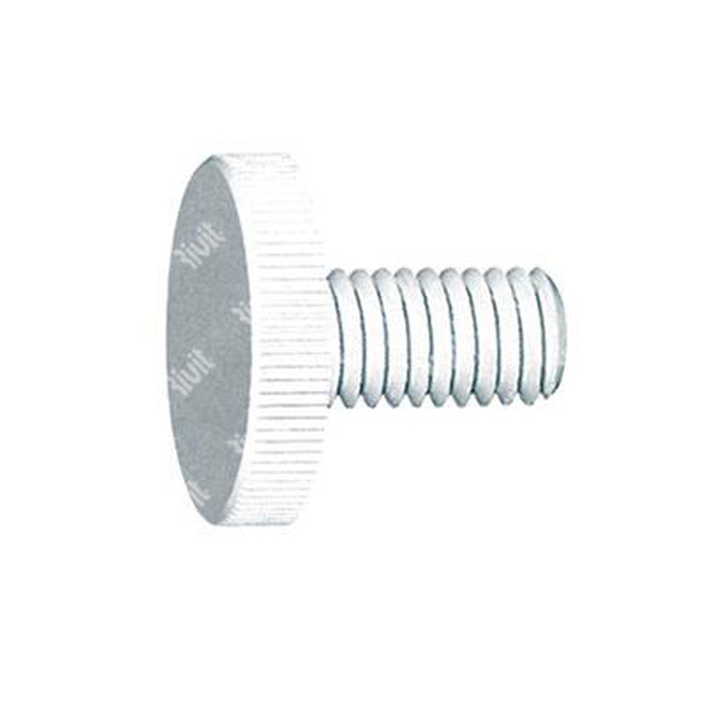 Slotted knurled head screw 6.6 Natural M6x30