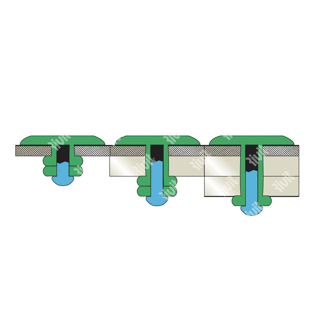 MULTIGRIPRIV09-Blind rivet Alu/Stainless steeel gr.1,2-6,4 LH9,5 3,2x9,5 TL9,5
