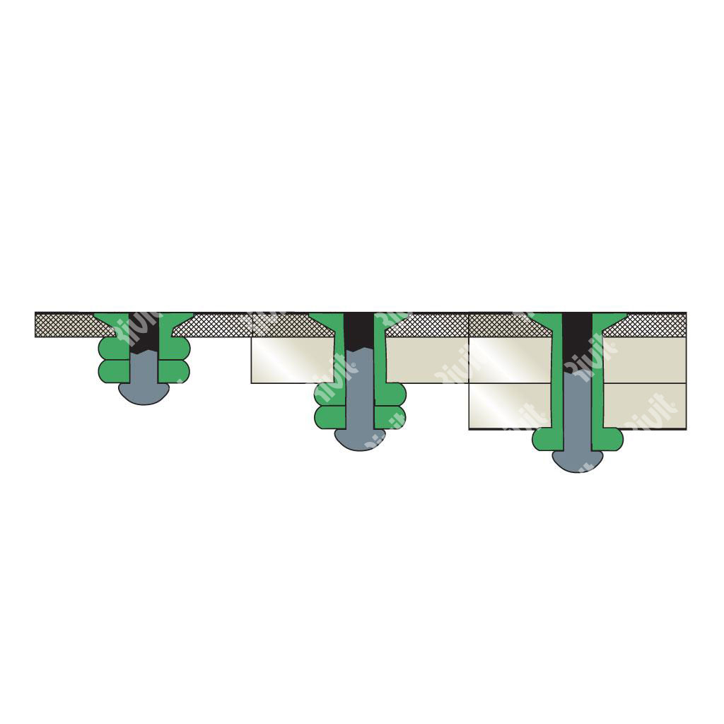 MULTIGRIPRIV-Blind rivet Alu/Steel gr 0,5-5,0 CSKH 3,2x8,0