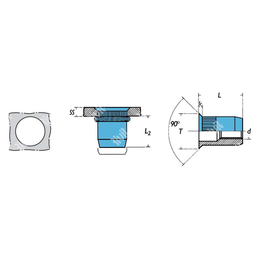 ISC-Z-A2-Rivsert Inox A2 f.7,0 ss1,5-3,5 Zigr. M5/035