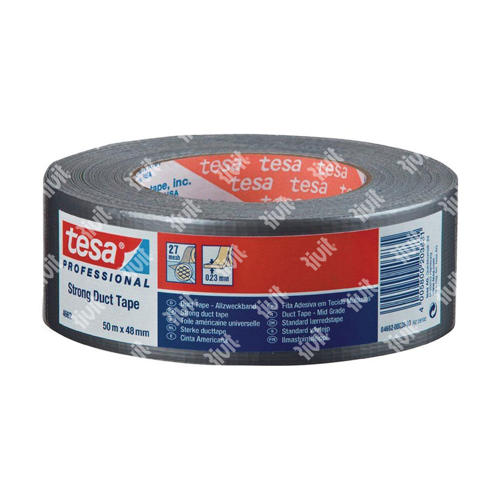 TESA-cordon en Tissu Plastifié Gris (Duct tape) 27 Mesh mt.50x48mm