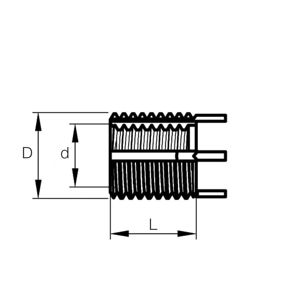 KEIRIV-Metrical insert in Stainless steel Thinwall M12x1,75 d.est.M16x1,50