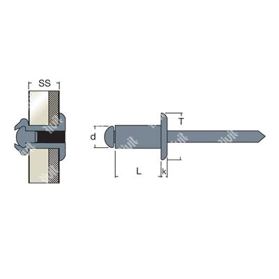 FFT-BOXRIV-Blind rivet Steel/Steel DH (100pcs) 3,2x8,0
