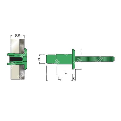 MAGNARIV-Blind rivet Alu/Alu gr 8,9-15,9 DH 6,4x20,0