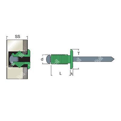 GORIV-Rivetto Alluminio/Acciaio TT 5,0x25,0