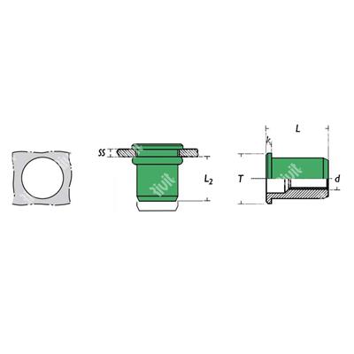 ATC-BOXRIV-Rivsert Alu f.5,0 ss0,5-2,0 (50pz) M3/020