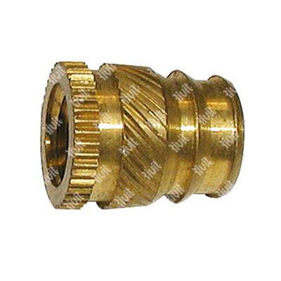 Long brass heating rivet nut S19L h.5,61 - de.6,30 - h.8,15 M4