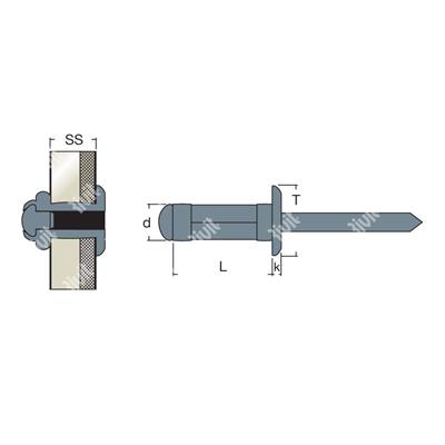 MULTIRIV-Blind rivet Steel/Steel gr 1,1-4,0 DH 3,2x9,0