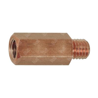 DOR-Brass copper plated spacer hex.11 M8x50