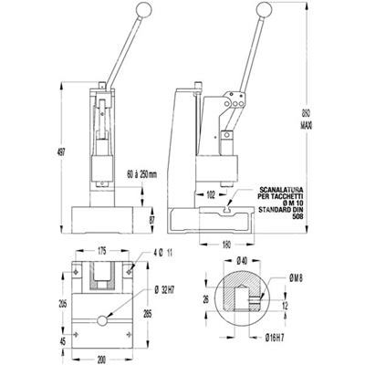 EMG-Pressetta manuale a ginocchiera 1500Kgf HR15