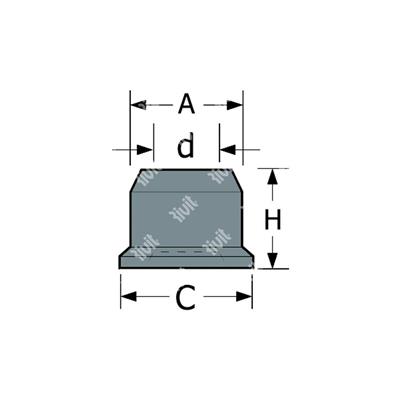 RIVLOCK-Flanged collar Stainless steel for d.8,0 RLXCF 10 d.8,0