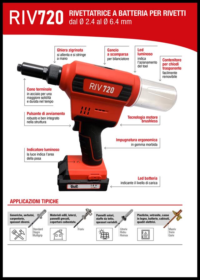 Rivettatrice a batteria Rivit RIV 750 SPEDIZIONE GRATIS - Ferramenta La  Futura Srl