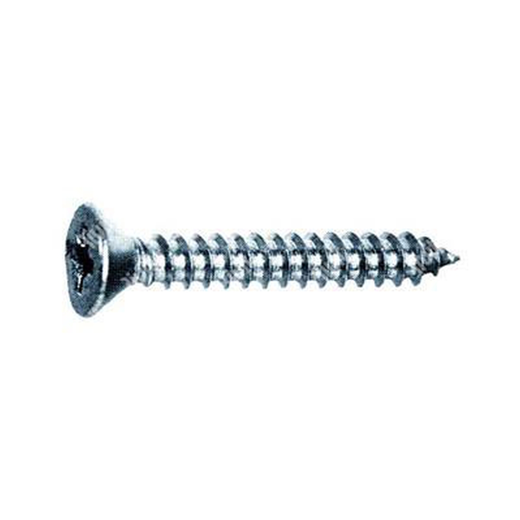 Phillips cross flat head tapping screw UNI 6955/DIN 7982 nickel plated steel 3,5x38