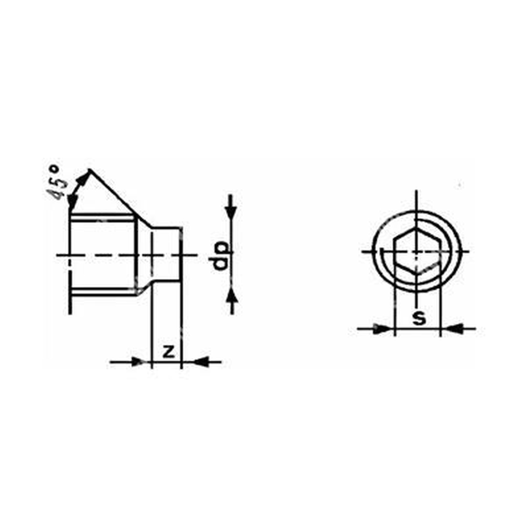 Grano UNI 5925/DIN 915 punta cilindrica INOX A2 M6x20