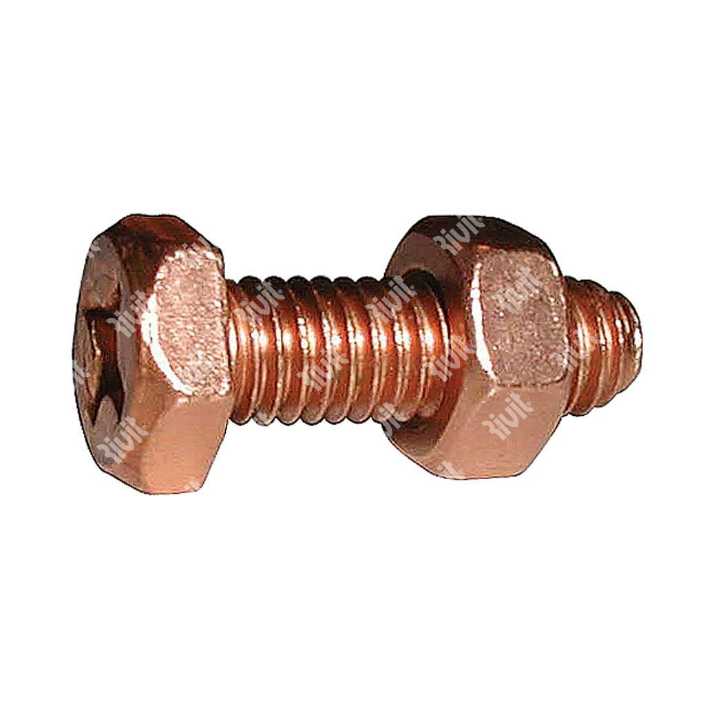 TER-HH+ COPPER Screw w/Brass copper pltd nut M6x20
