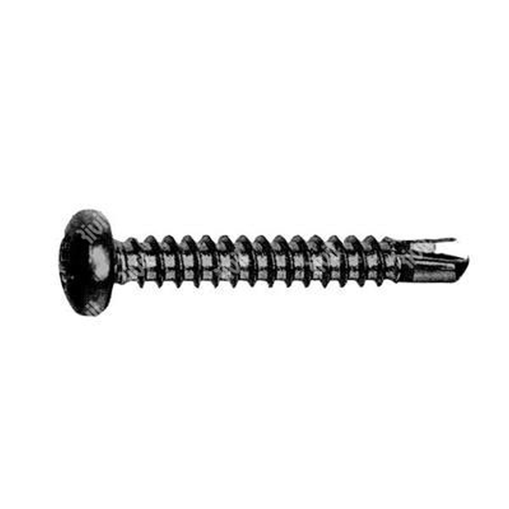 Pan head Ph+ self-drilling screw UNI8118/DIN7504N C15 - black zinc plated steel 3,9x13