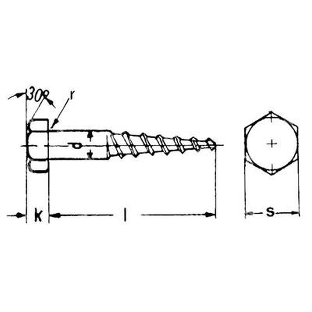 Sechskant-Holzschrauben UNI 704 / DIN 571 Stahl weiß verzinkt 10x80