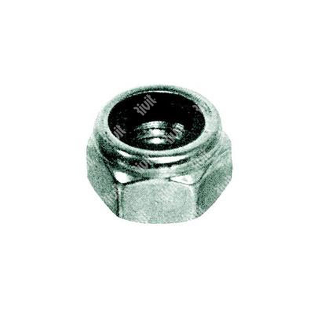 Self-locking nylon ins. hex nut U7473/D982 cl.8 - white zinc plated steel M14
