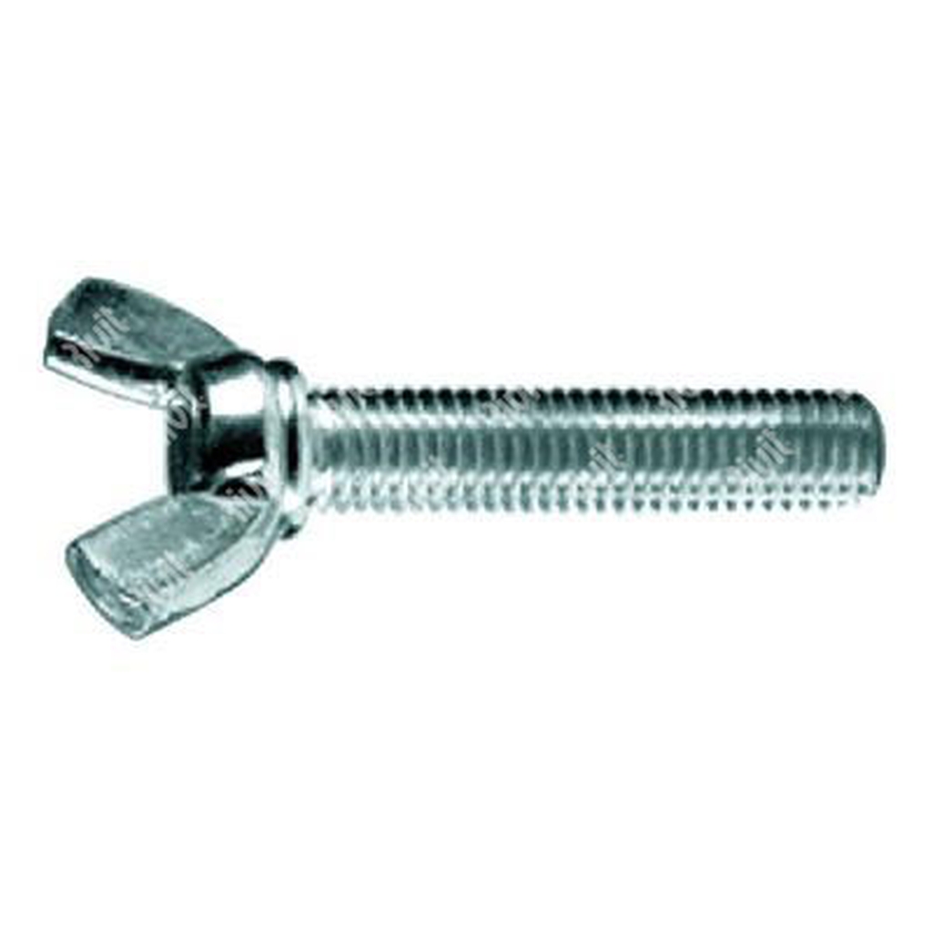 Wing screw UNI 5449/DIN 316 - American Type 4.8 - white zinc plated steel M10x25