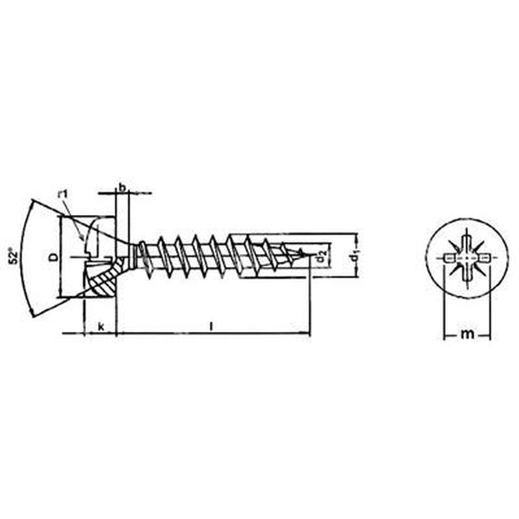 Pan head chipboard screw DIN 7505B black zinc plated steel C15 4x18