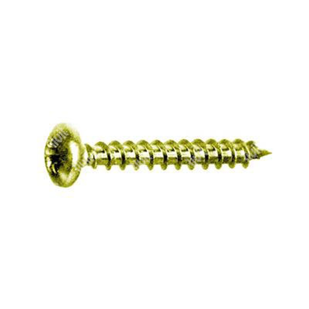 Pan head chipboard screw DIN 7505B yellow zinc plated steel C15 4x20