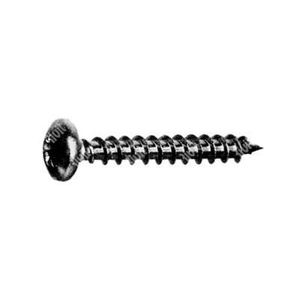 Pan head chipboard screw DIN 7505B black zinc plated steel C15 4,5x25