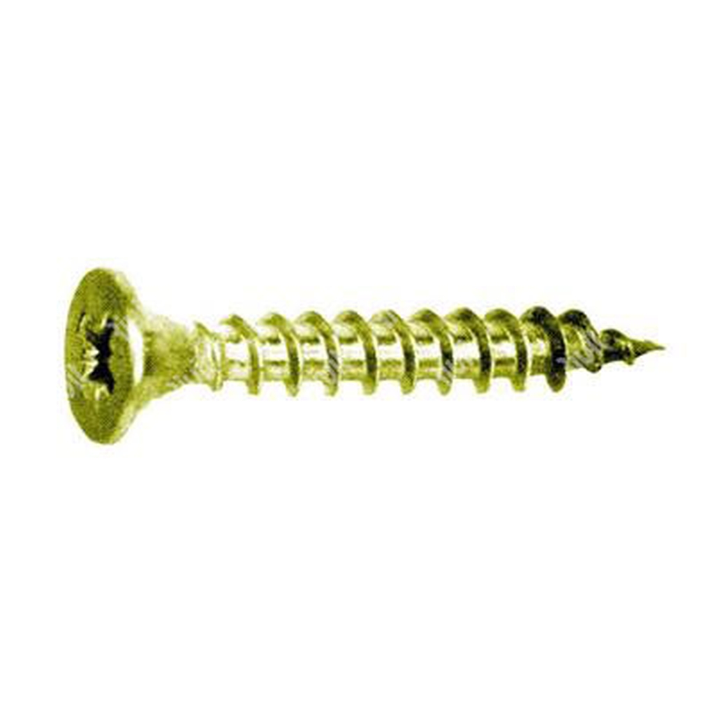 Flat head chipboard screw DIN 7505A yellow zinc plated steel C15 4,5x45