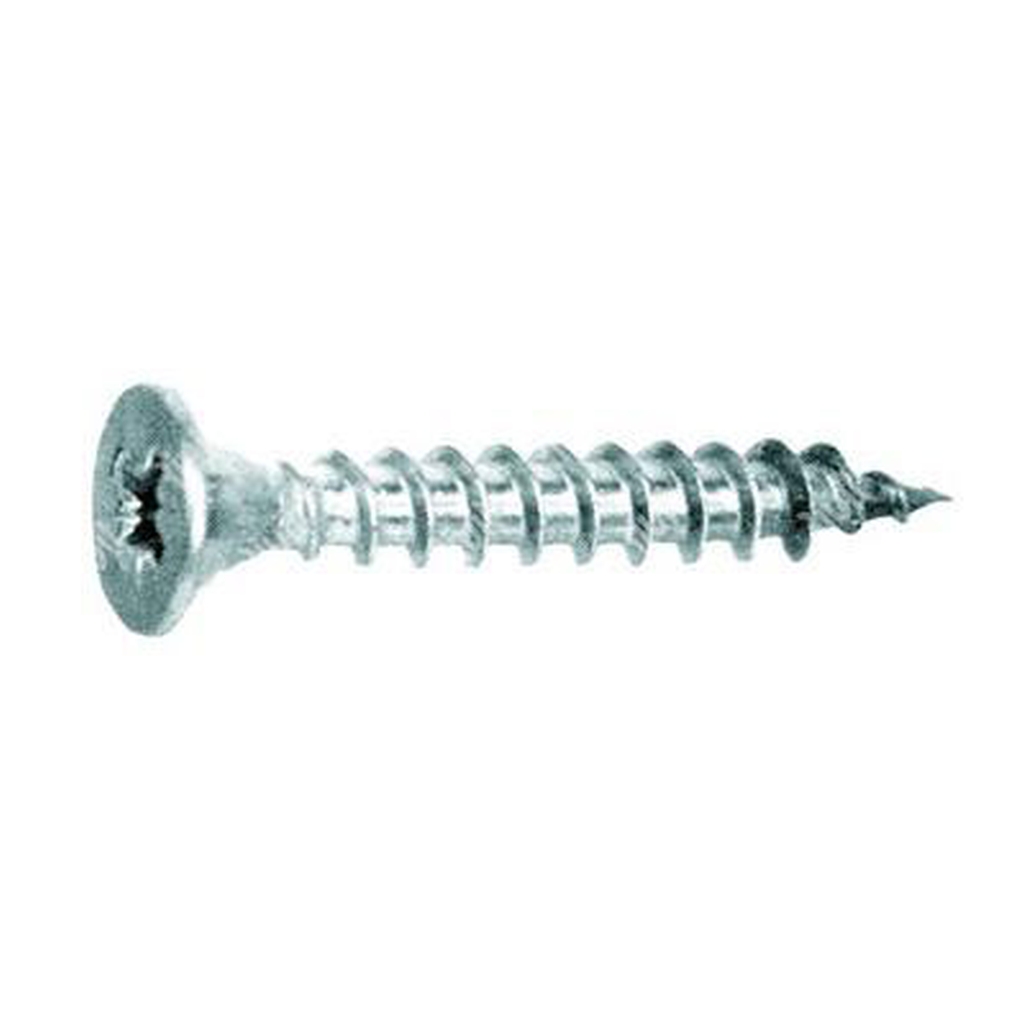 Flat head chipboard screw DIN 7505A white zinc plated steel C15 4,5x70/60