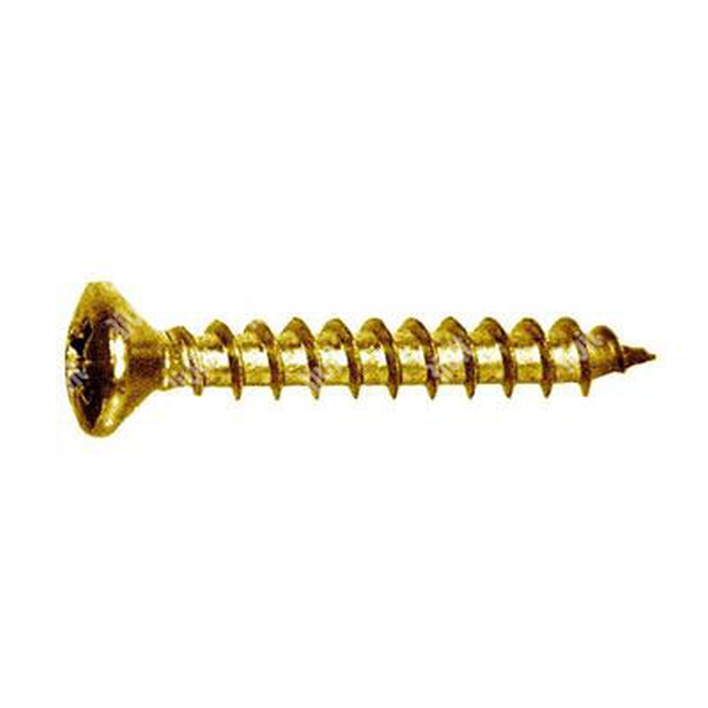 Oval head chipboard screw DIN 7505C bronz plated steel C15 3,5x16