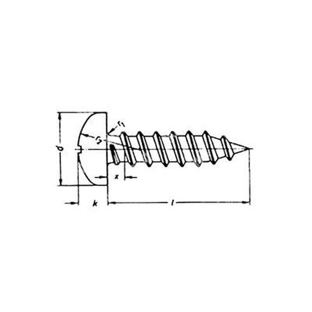 Phillips cross pan head tapping screw UNI 6954/DIN 7981 stainless steel 304 5,5x50