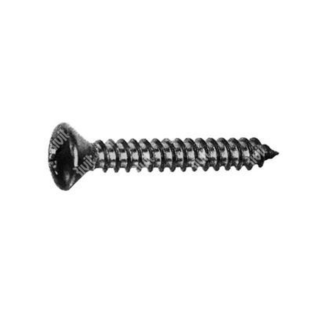 Phillips cross oval head tapping screw UNI 6956/DIN 7983 black zinc plated stainless stee 3,5x16