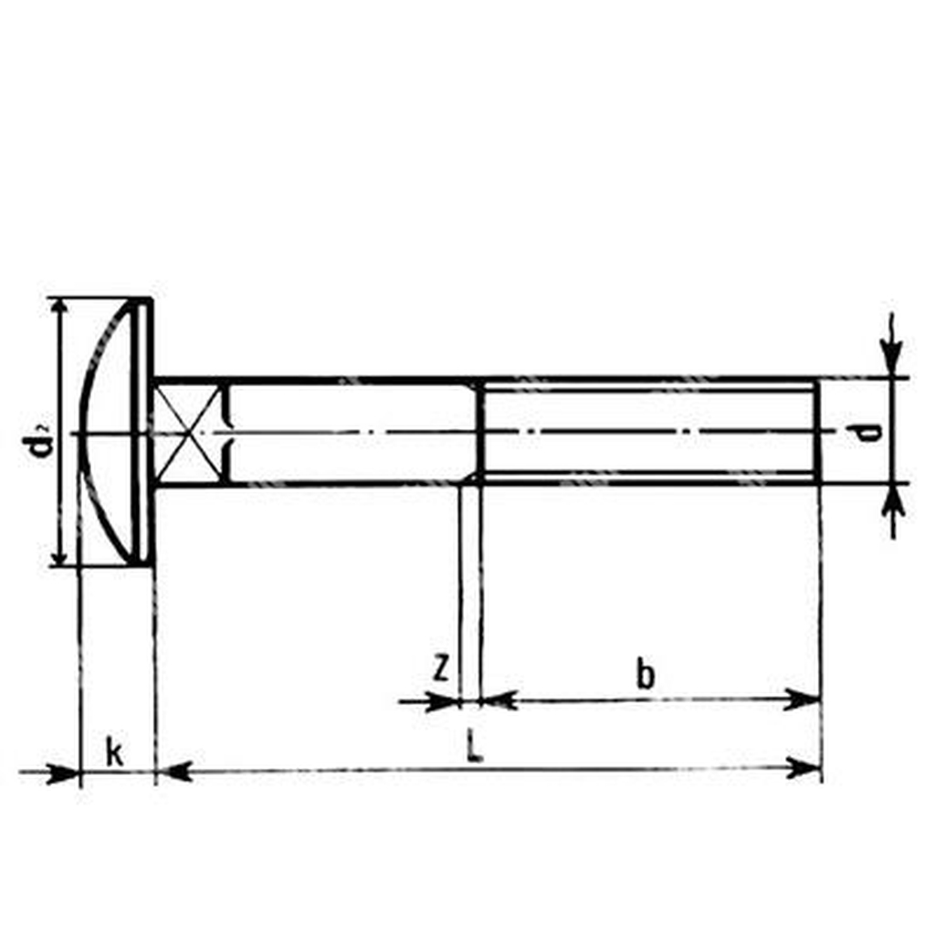 Vite TTQST UNI 5731/DIN 603 s/dado INOX A2 M6x45