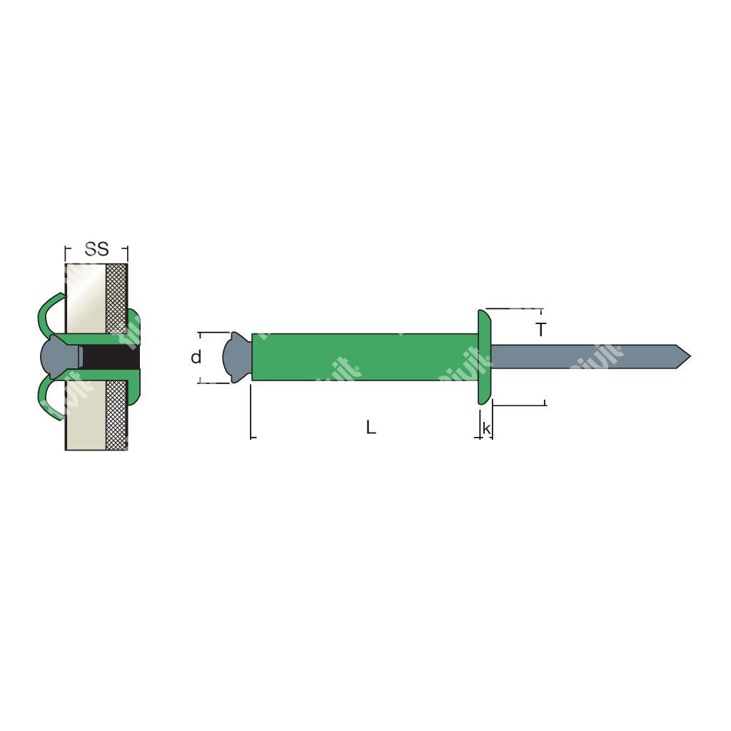 FIORIV-PLUS-Alu/Acier rivet TP t.5,25 5,0x180,0