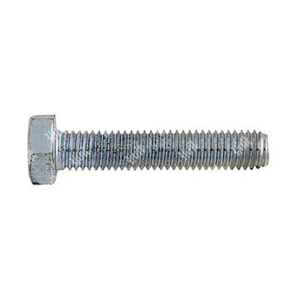 Hex head bolt UNI 5739/DIN 933 8.8 - white zinc plated steel M4x12