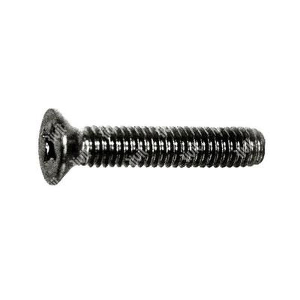 Phillips cross flat head screw UNI 7688/DIN 965 4.8 - black zinc plated steel M4x8