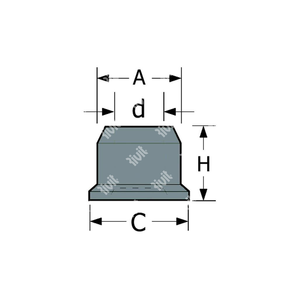 RIVLOCK-Flanged collar Aluminiun for d.8,0 RLACF 10xd8