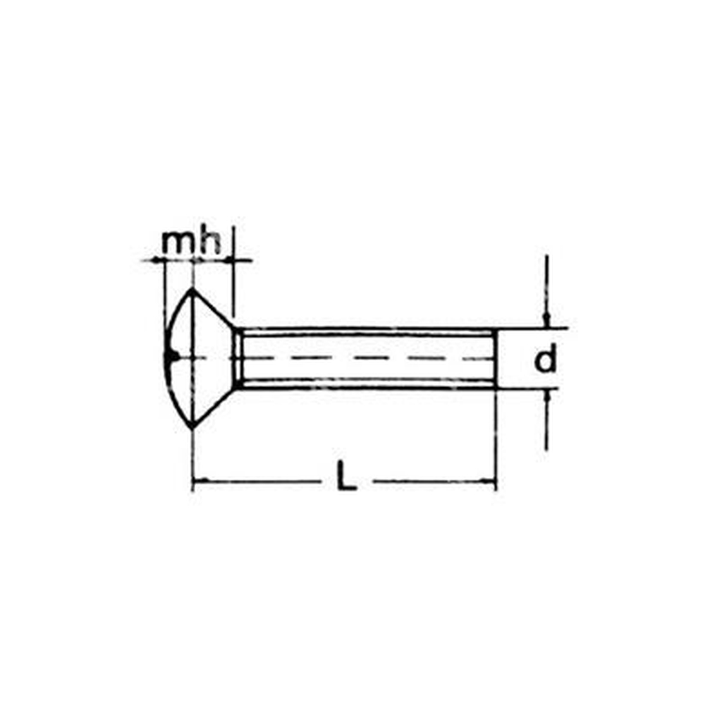 Phillips cross oval head screw UNI 7689/DIN 966 A4 - stainless steel AISI316 M6x20