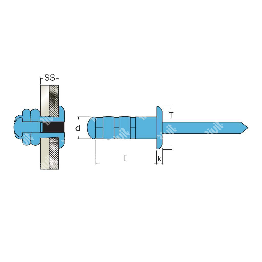 MULTIGRIPRIV-BOXRIV-Riv.Inox AISI304/304 TT (50pz) 4,0x12,0