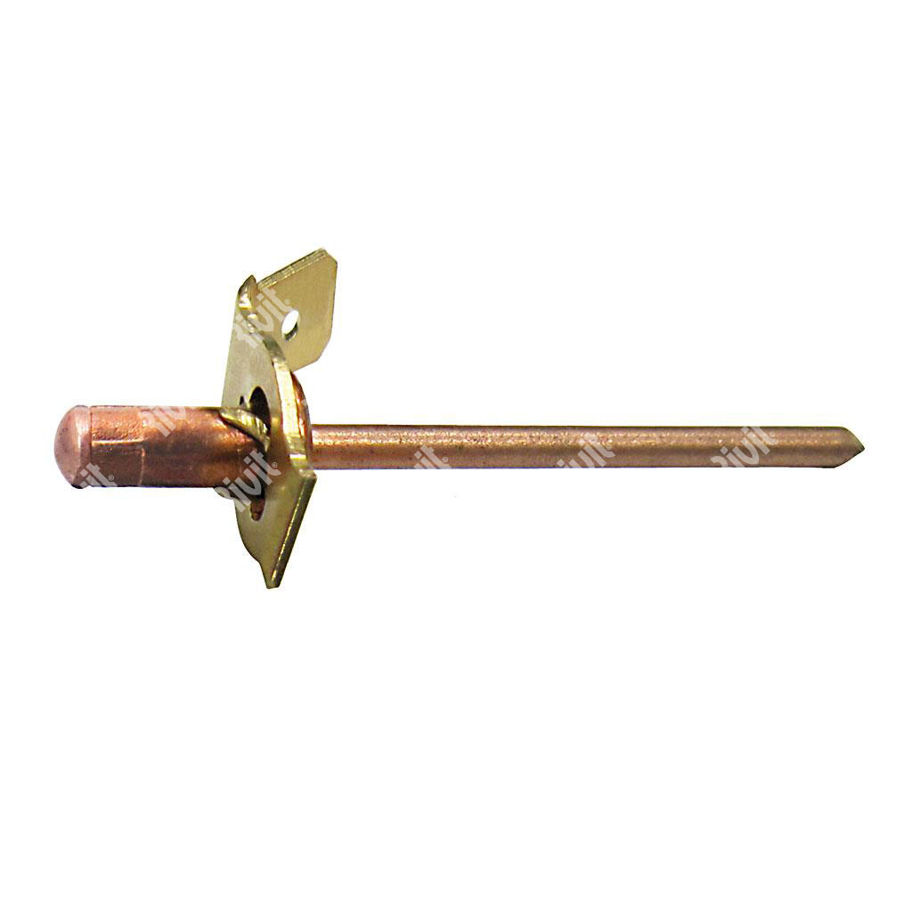 MASRIV1/45-Blind rivet Copper/Copper steel L.6,3 1 Brass faston 45° 1-45