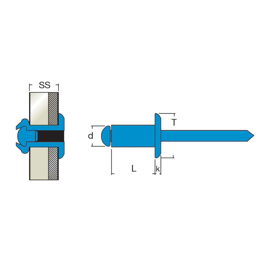 IITA4-Rivetto Inox AISI316/AISI316 TT f.3,3 3,2x8,0