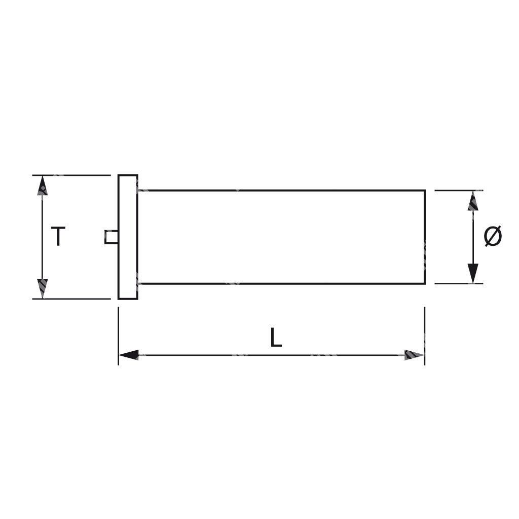 PLR-Welding stud unthreaded coppered steel d.6x30