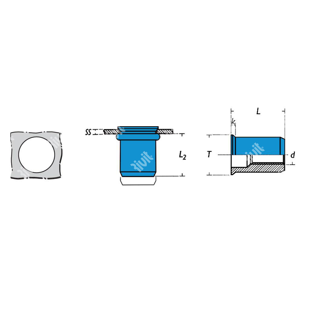 IRCA4-Rivsert Inox A4 f.9,0 ss0,5-3,0 M6/030