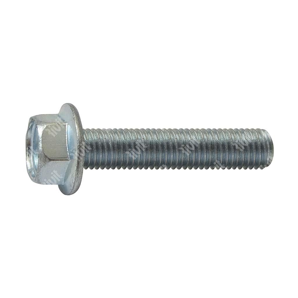 Flanged Hex Head Thread Forming Screw U8111/D7500D C15 - white zinc plated steel M3x8